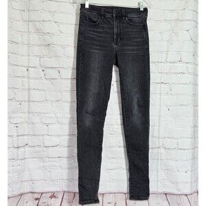 American Eagle Super Hi-Rise Jegging Black Women's Size 6 X-Long Stretch Jeans